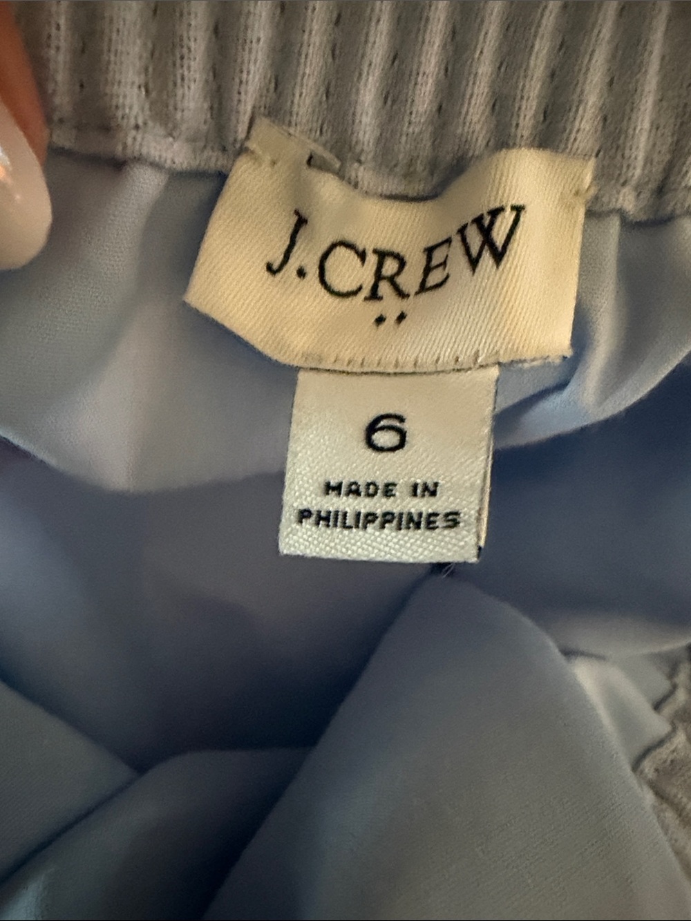J.Crew Light Blue Linen Blend Elastic Waist Mini Skirt Size 6 - Picture 3 of 6